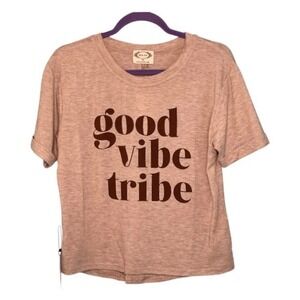 Mia Joy Joyfolie Good Vibe Tribe Graphic Tee Heather Oat Short Sleeve Crewneck X
